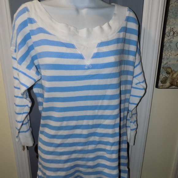 L-RL LAUREN ACTIVE RALPH LAUREN White /Blue 1X - Picture 1 of 3